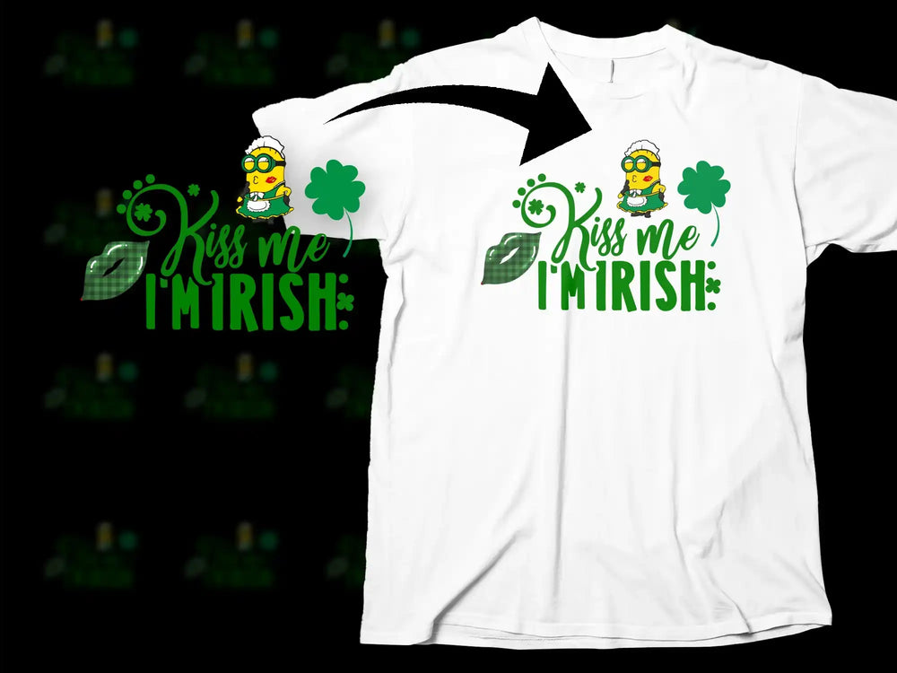 Kiss me I'm IRISH Minion Shamrocks St Patricks Day product type