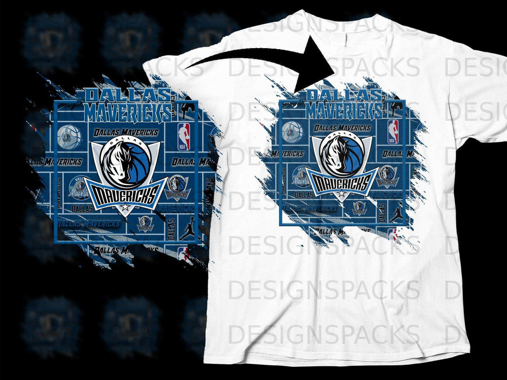 Dallas Mavericks Basketball Graphic Design T-Shirt