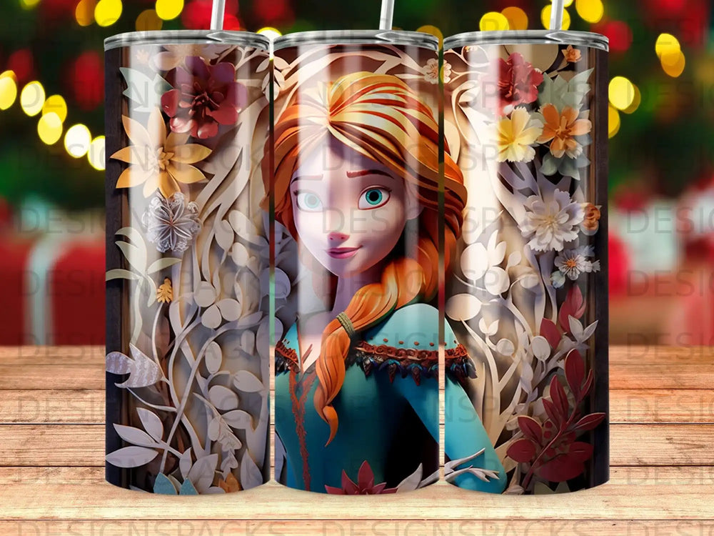 Disney Frozen Elsa in floral, leafy frame.
