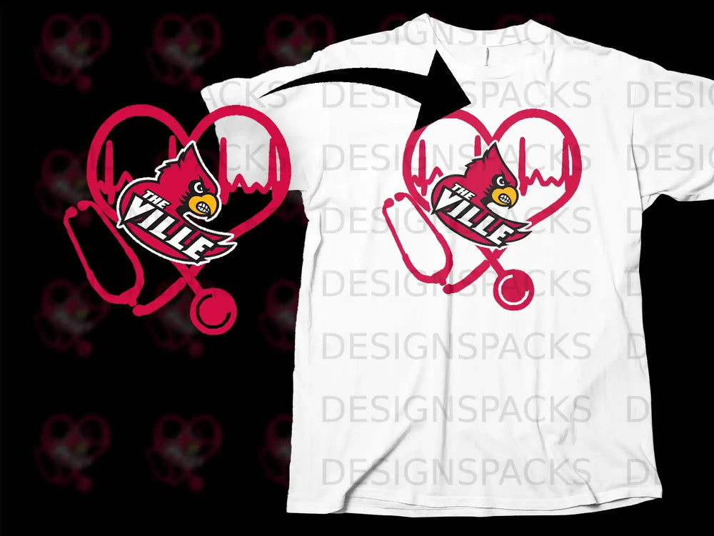 The Ville Mascot Heartbeat Design T-Shirt
