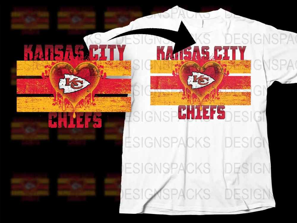 Kansas City Chiefs T-Shirt Vintage Distressed Logo Graphic Tee Unisex Sports Apparel