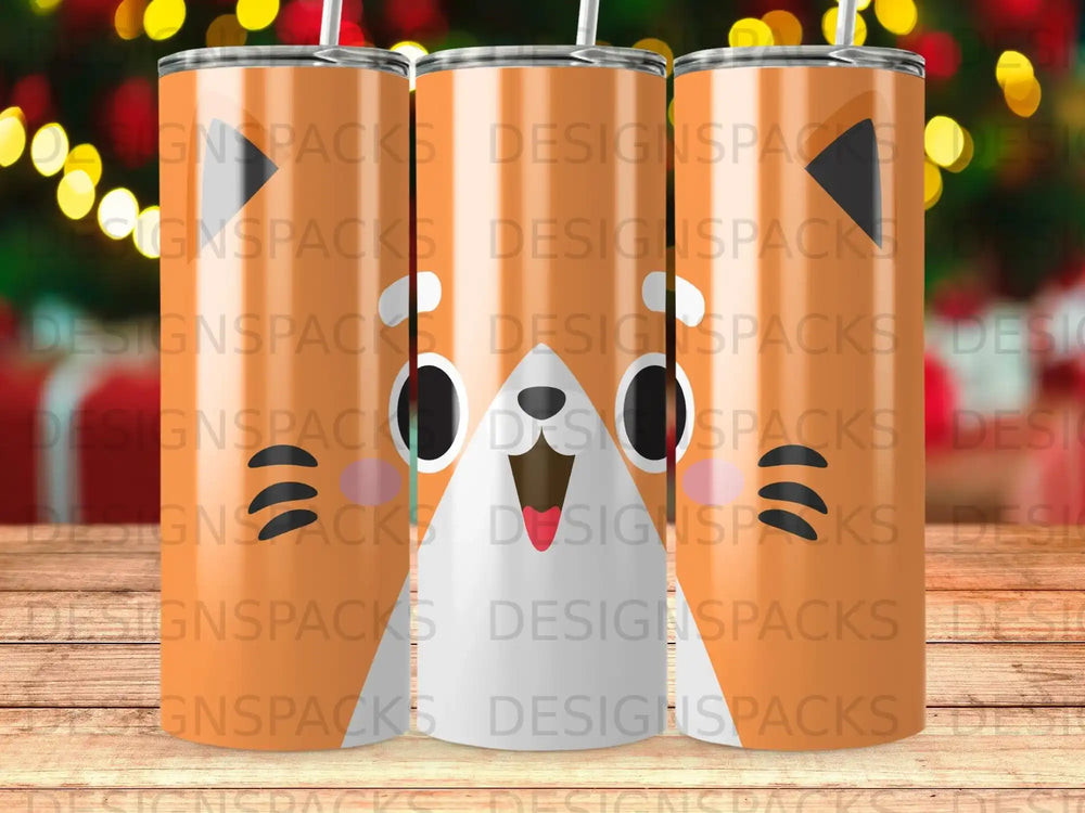 Orange Animal Face Design Cute Fox Shiba Inu Tumbler product type