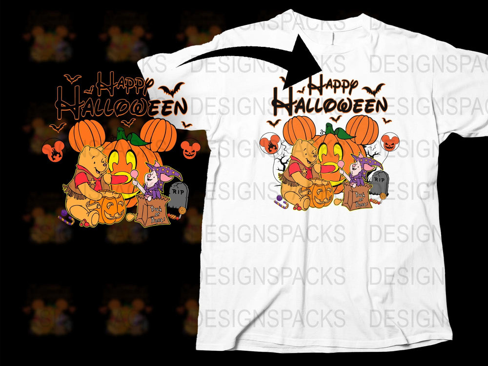 Happy Halloween T-Shirt Pumpkin Design, Cute Ghosts, Spooky Kids Tee, Holiday Apparel