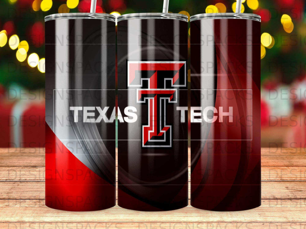 Texas Tech Red Raiders tumbler with logo and team colors.