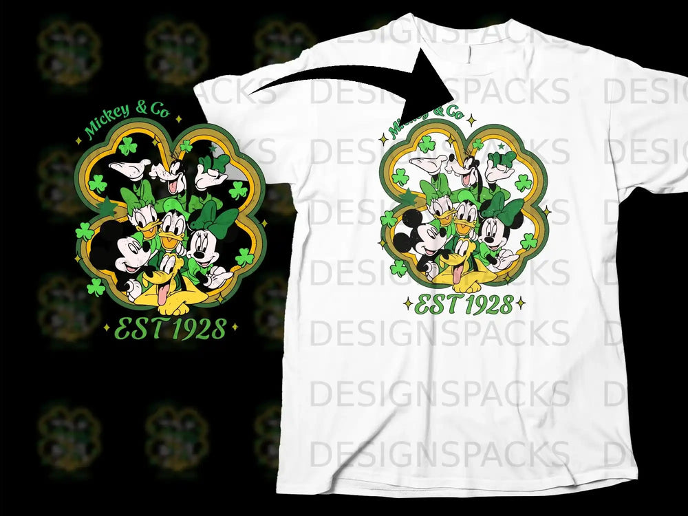 Mickey & Co Shamrock Characters Est 1928 Lucky Green product type