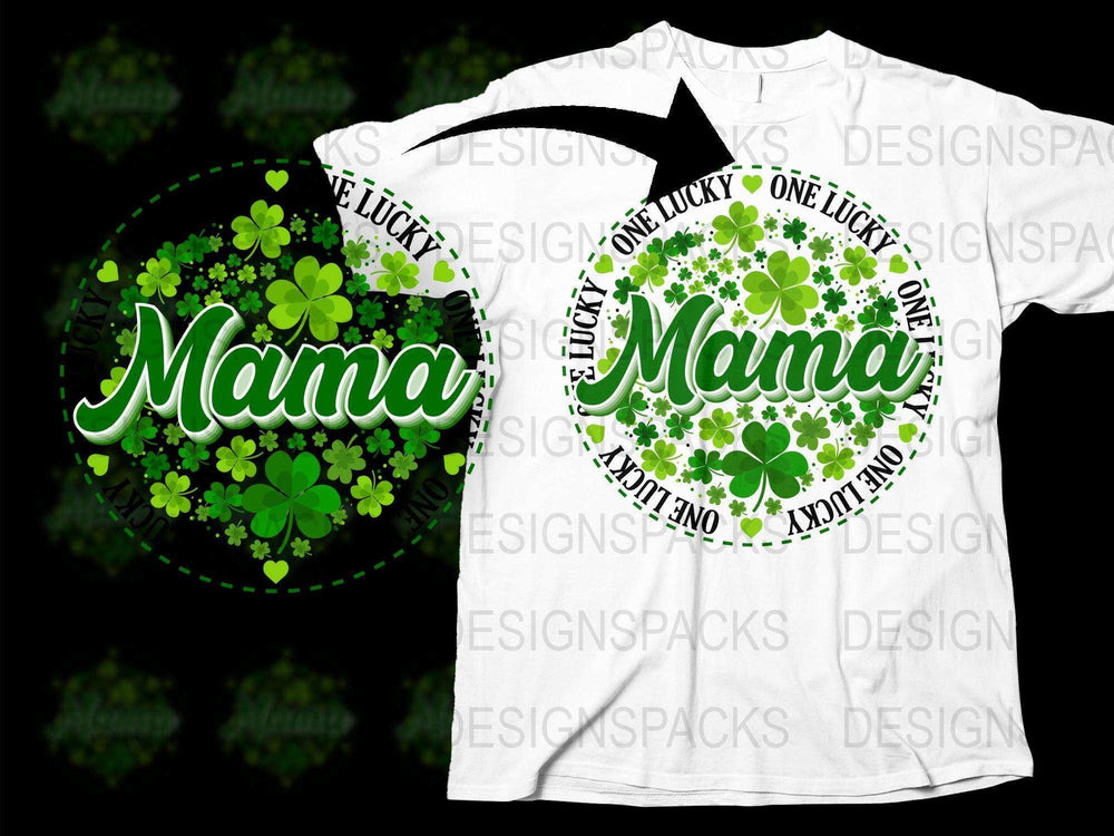Lucky Mama T-Shirt, St. Patrick's Day Shirt, Green Clover Tee, Gift for Her, Irish Celebration Outfit