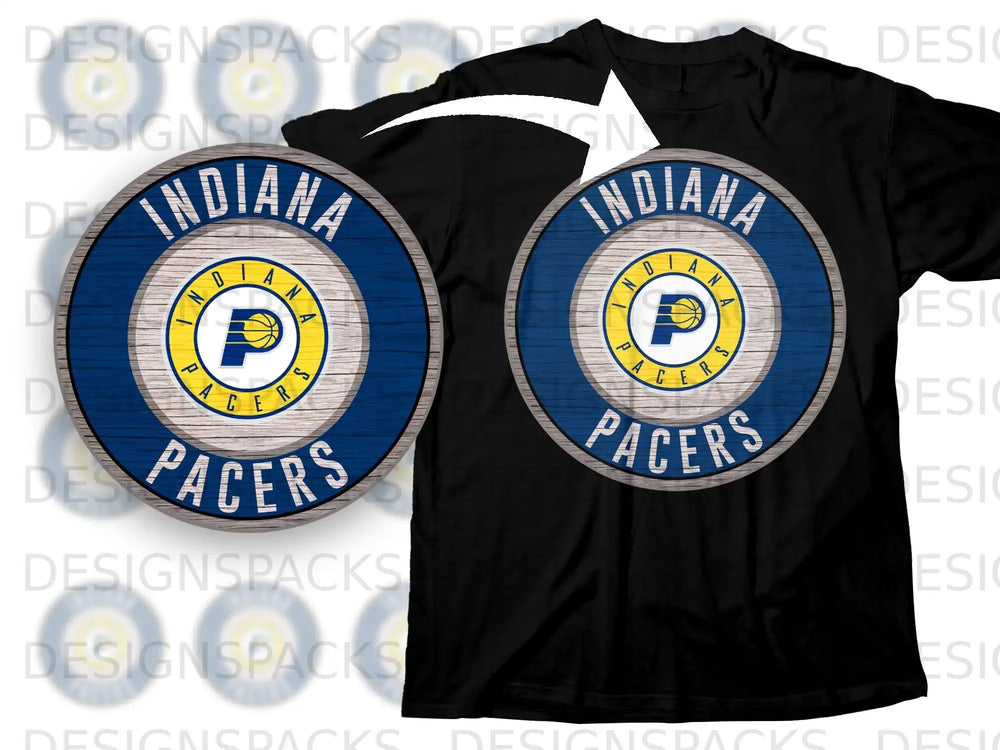 Indiana Pacers Basketball Themed Circular Design Shirt