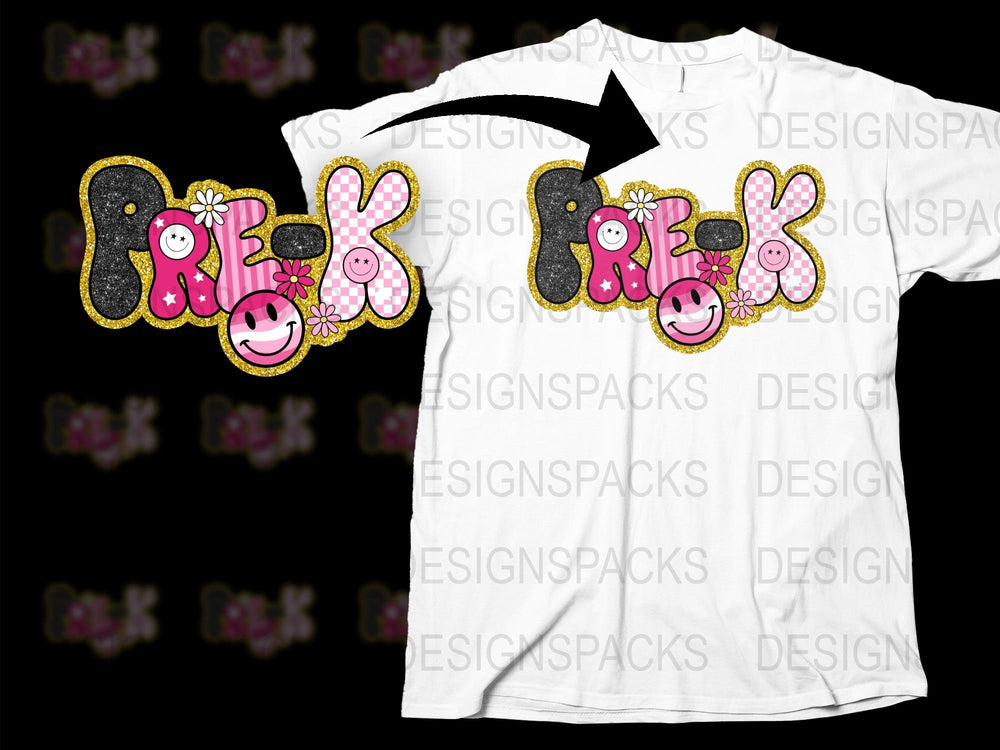 Funky Pop Art Pink Smiley Face T-Shirt, Trendy Happy Face Glitter Tee, Unique Graphic Design Shirt for All Ages