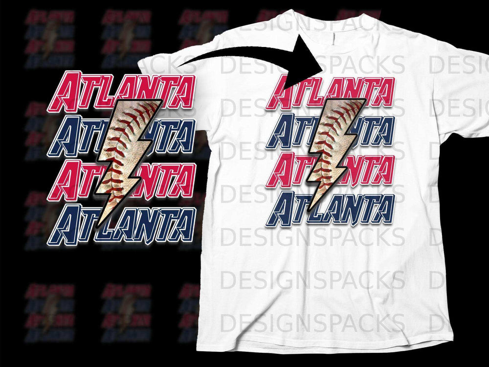 Atlanta Baseball Lightning Bolt Shirt for fans