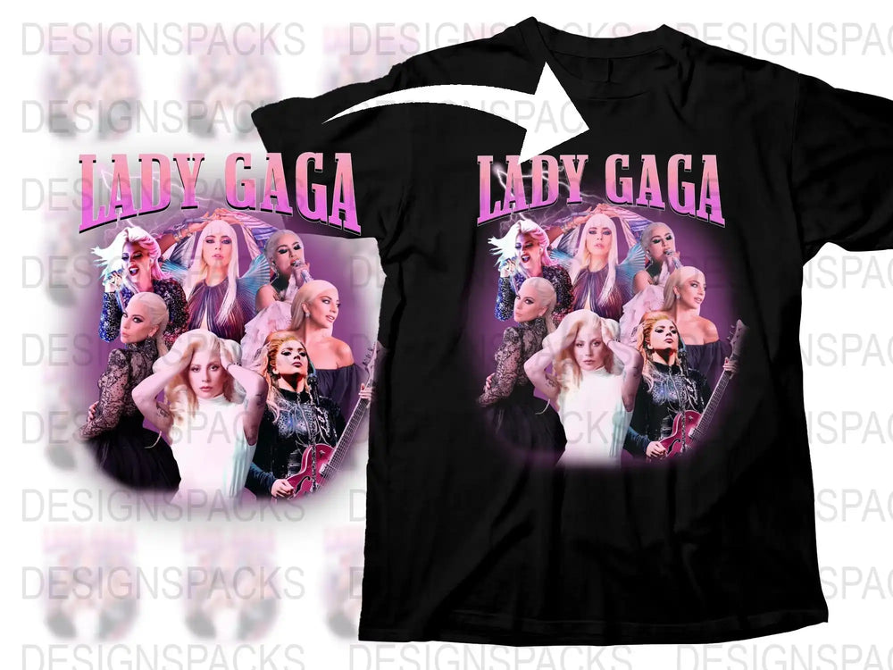 Lady Gaga Inspired Graphic T-Shirt, Pop Icon Multiple Poses Tee, Music Fans Merchandise, Unique Gift Idea