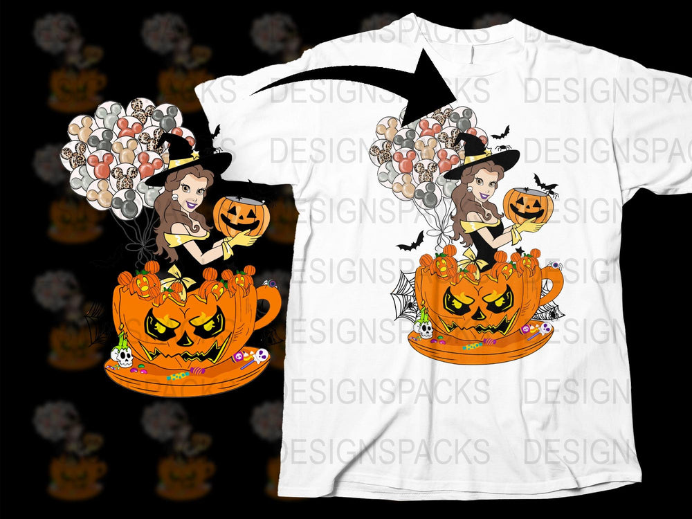 Halloween T-Shirt Spooky Pumpkins and Ghosts Fun Autumn Graphic Tee for All Ages