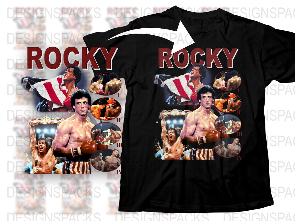 Rocky Movie T-Shirt, Vintage Style Graphic Tee, Sylvester Stallone, Boxing Fan Merchandise