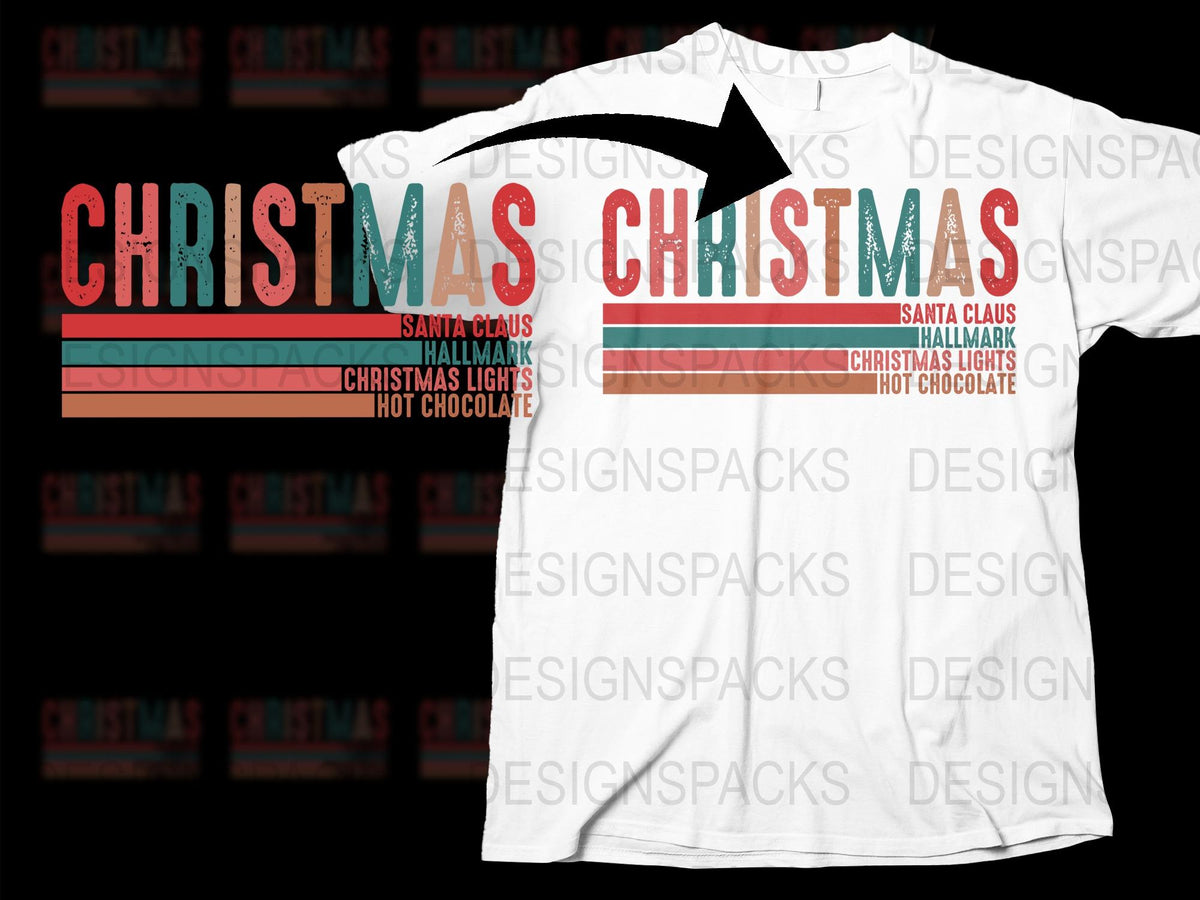 Festive Christmas T-Shirt, Retro Holiday Tee, Santa Claus, Hot Chocolate, Winter Fashion, Unisex Gift Idea