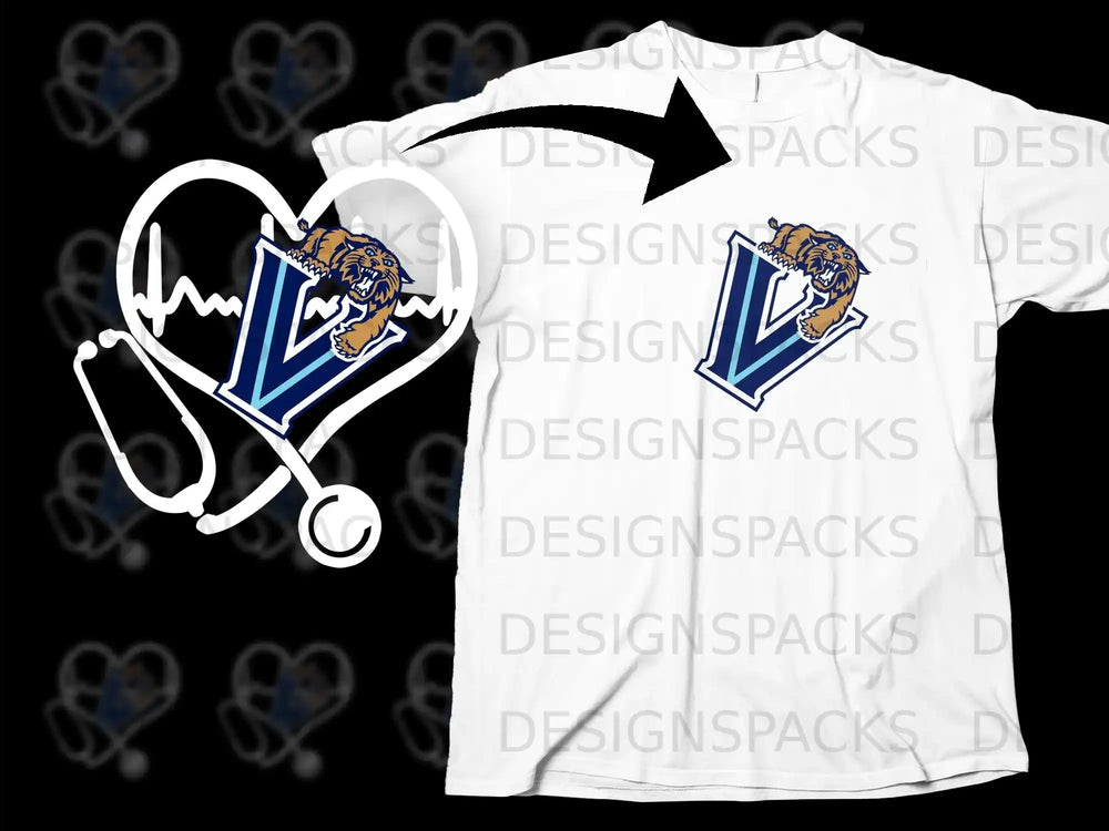 Stethoscope Heart With University Logo T-Shirt
