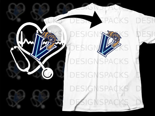 Stethoscope Heart With University Logo T-Shirt
