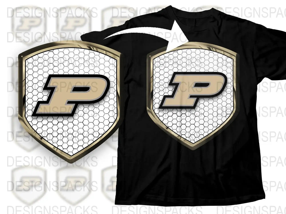 Purdue University Logo T-Shirt, Black Collegiate Apparel, Sports Fan Gear, Unisex Graphic Tee