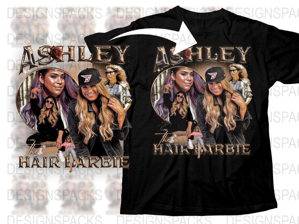 Ashley The Hair Barbie Custom T-Shirt, Trendy Graphic Tee for Women, Stylish Fashion Top