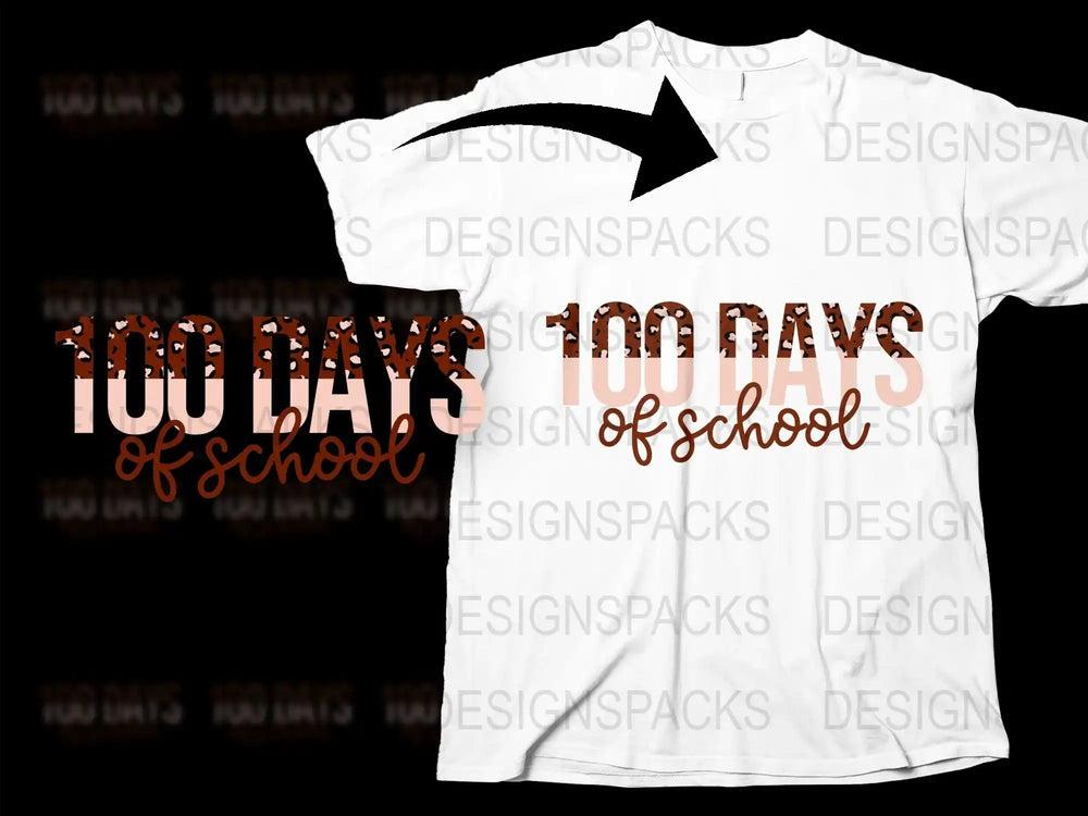 100 Days of School T-Shirt, Fun Kids Celebration Tee, White Graphic Shirt, Teacher Gift Ideas