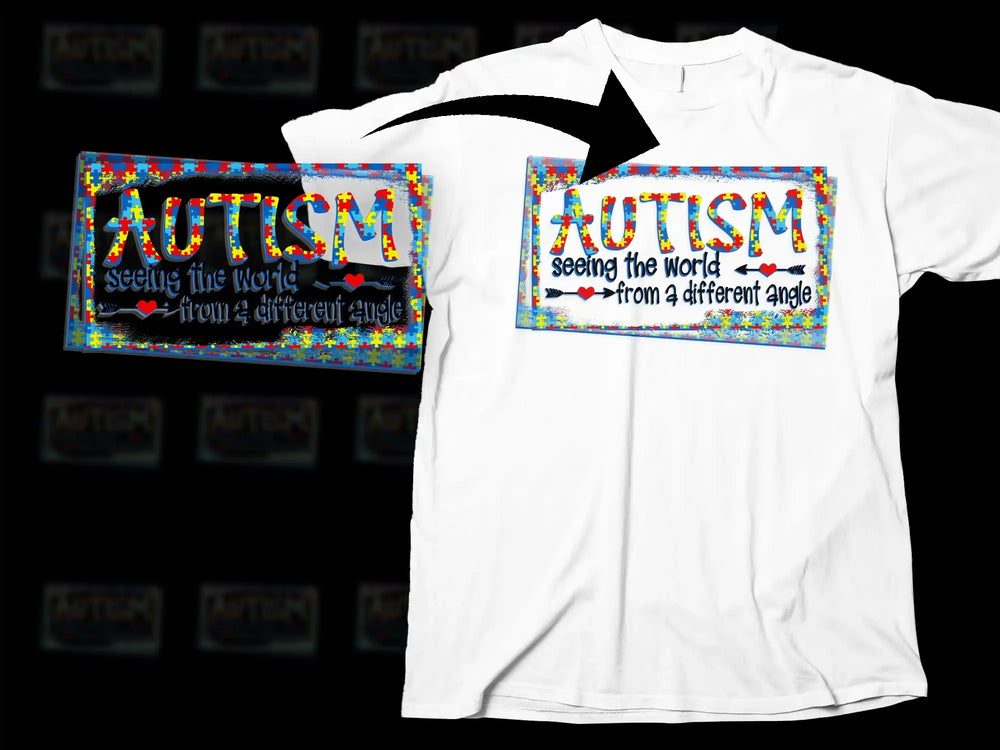 Autism Awareness T-Shirt, Seeing the World From a Different Angle, Puzzle Piece Design, Unisex White Tee