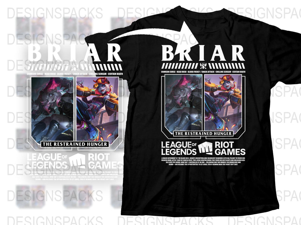 League of Legends Briar T-Shirt, The Restrained Hunger Design, Gaming Merch, Riot Games Official Apparel