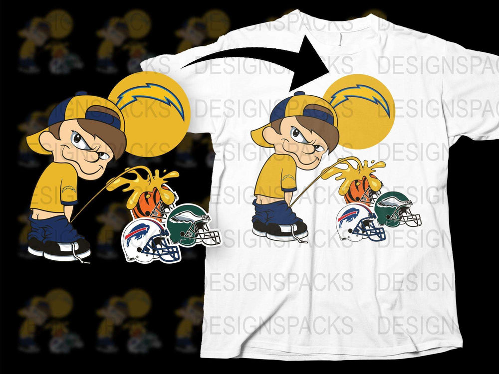 Cartoon Kid Sports Fan T-Shirt, Football Teams Graphic Tee, Boys Casual Wear, Colorful Youth Shirt Design