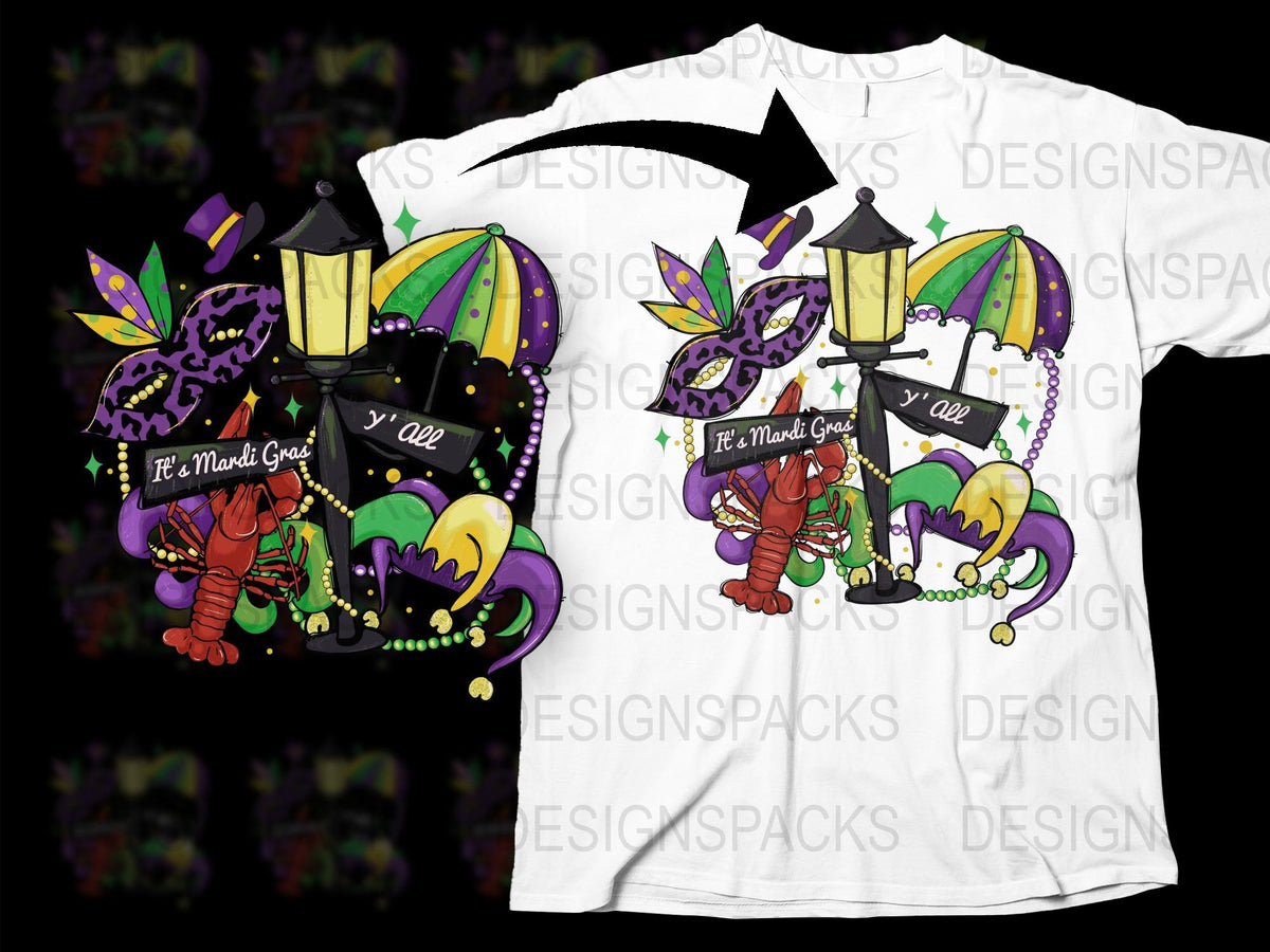 Mardi Gras Festival T-Shirt, Colorful Parade Costume Design, Unisex Carnival Graphic Tee, New Orleans Celebration Apparel