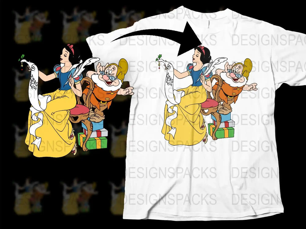 Vintage Cartoon Princess Graphic Tee, Fairy Tale Characters, Unique Gift, Colorful Design T-Shirt