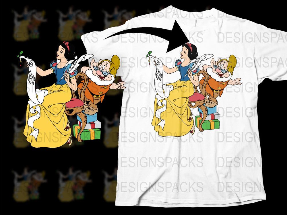 Vintage Cartoon Princess Graphic Tee, Fairy Tale Characters, Unique Gift, Colorful Design T-Shirt