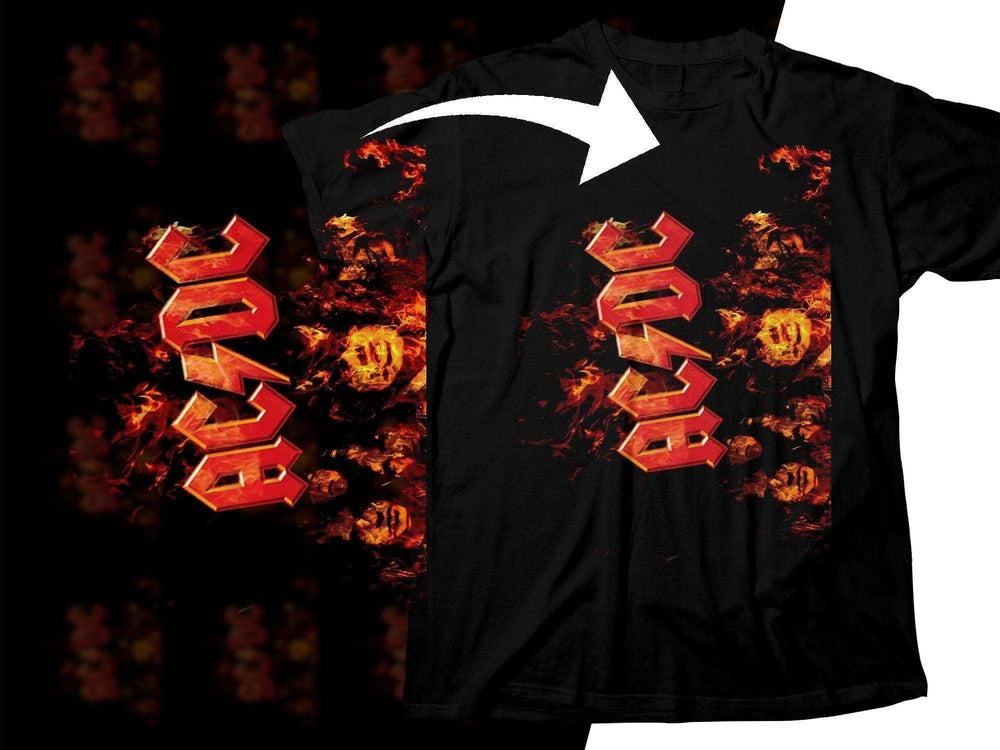 AC/DC Bold Rock With Intense Fiery Vibes Png Halftone Digital Download