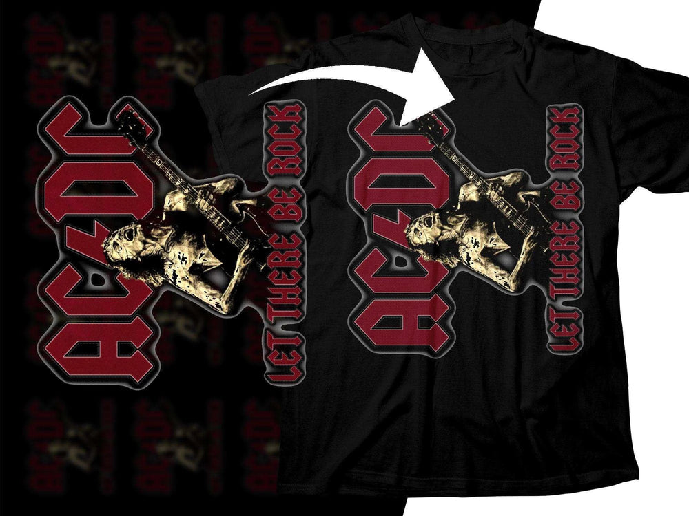 AC/DC Let There Be Rock Guitarist Rock Png Halftone Digital Download