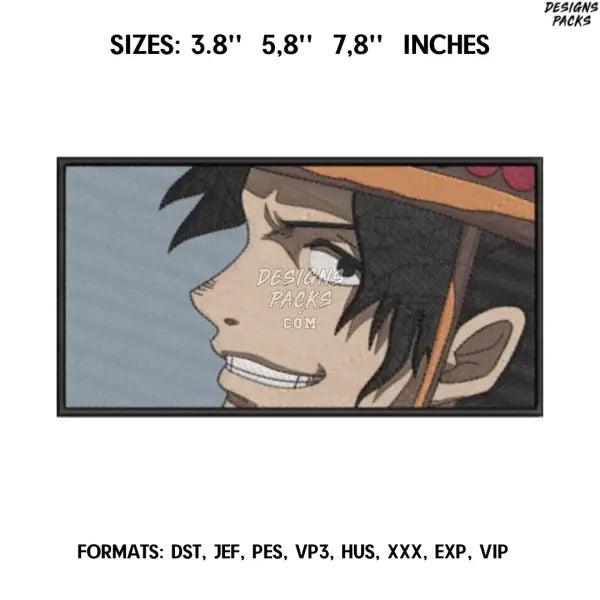 Ace Embroidery Design File/ One Piece Anime Embroidery Design/ Machine Embroidery / Design Pes Dst/ Luffy embroidery