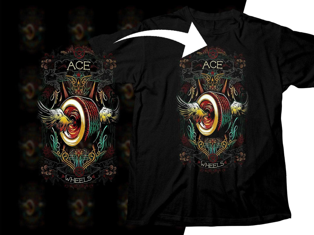 Ace Rock Vibrant Eagle And Wheel Dreamcatcher Design Png Halftone Digital Download
