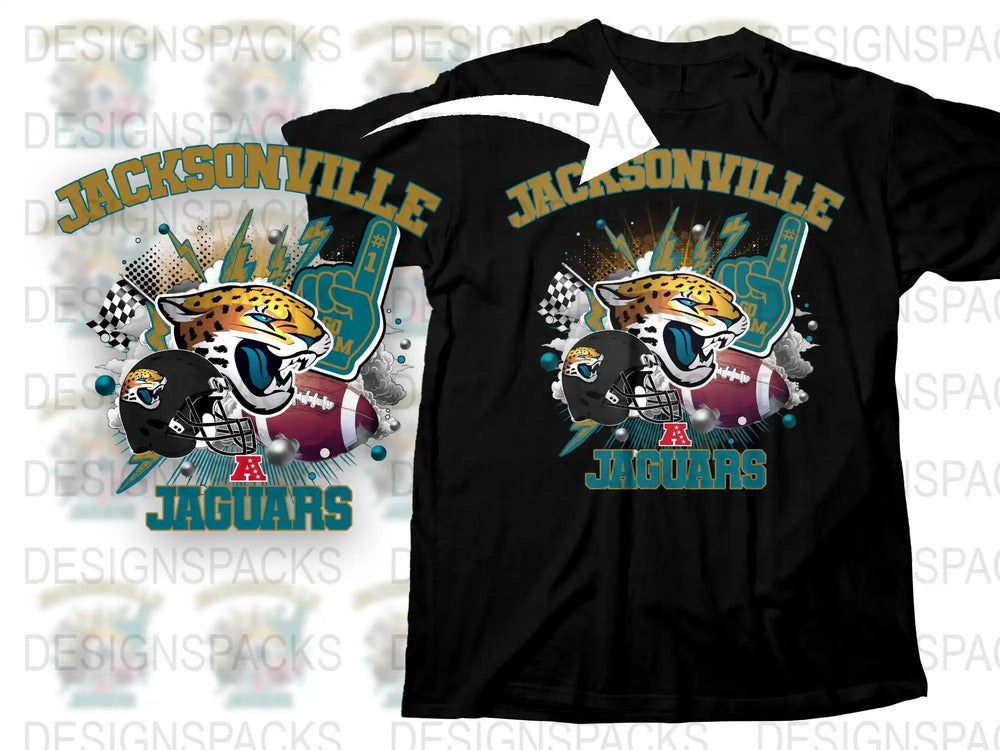 Jacksonville Jaguars Inspired Graphic Tee, Vibrant Football Fan T-Shirt, Colorful Sports Apparel