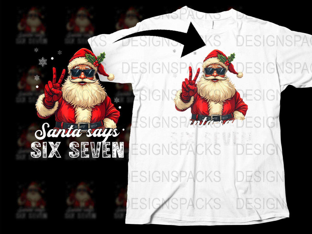 Santa Claus Graphic T-Shirt, Cool Santa Tee, Holiday Apparel, Christmas Party Shirt, Festive Winter Clothing
