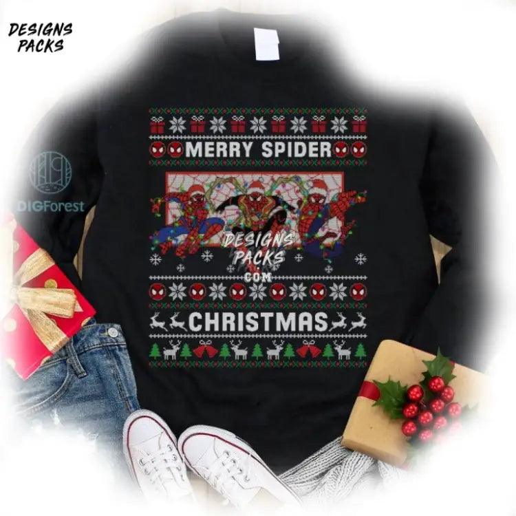 Across The Spiderverse Ugly Christmas Xmass Spider Punk Png Design