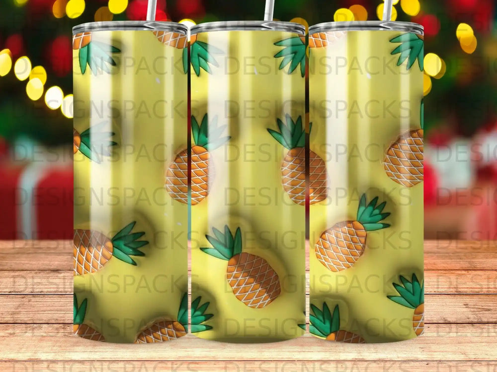 Pineapple Yellow Pattern Tumbler Summer Drink product type
