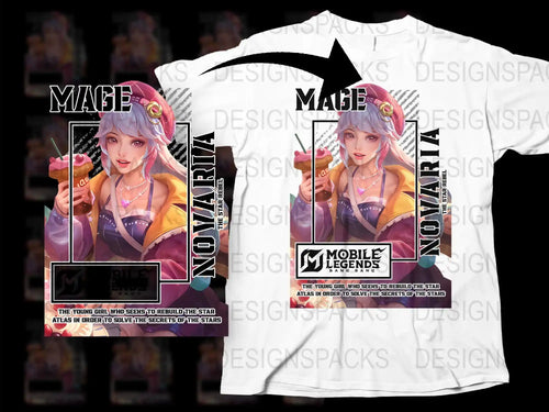 Mobile Legends Mage Character T-Shirt, Anime Style Gaming Apparel, Unique Graphic Tee, Unisex Fashion