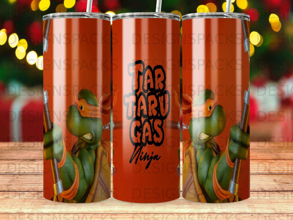 Teenage Mutant Ninja Turtles "Taru Gas" tumbler with character art.