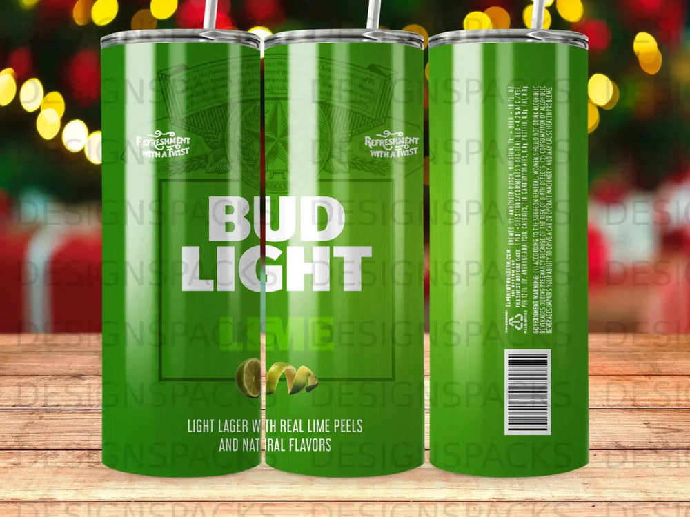 Bud Light can with "refreshment with a twist" and lime peel graphics.
