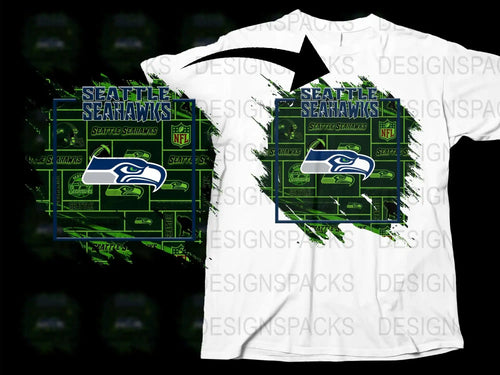 Seattle Seahawks T-Shirt, NFL Team Apparel, Graphic White Tee, Football Fan Gear