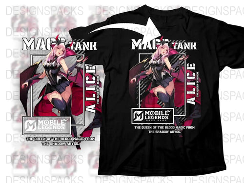Mobile Legends Alice T-Shirt, Queen of the Blood Magic, Shadow Abyss Graphic Tee