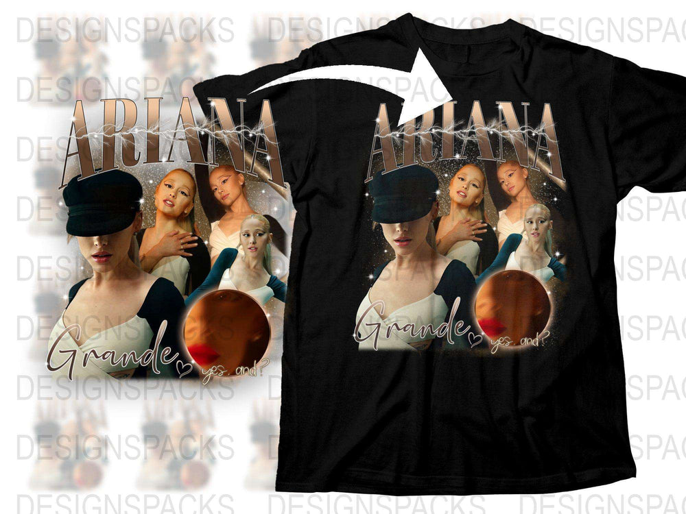 Ariana Grande Inspired Fan T-Shirt, Multiple Poses Design, Trendy Pop Music Tee, Fashion Streetwear Shirt for Concerts and Daily Wear