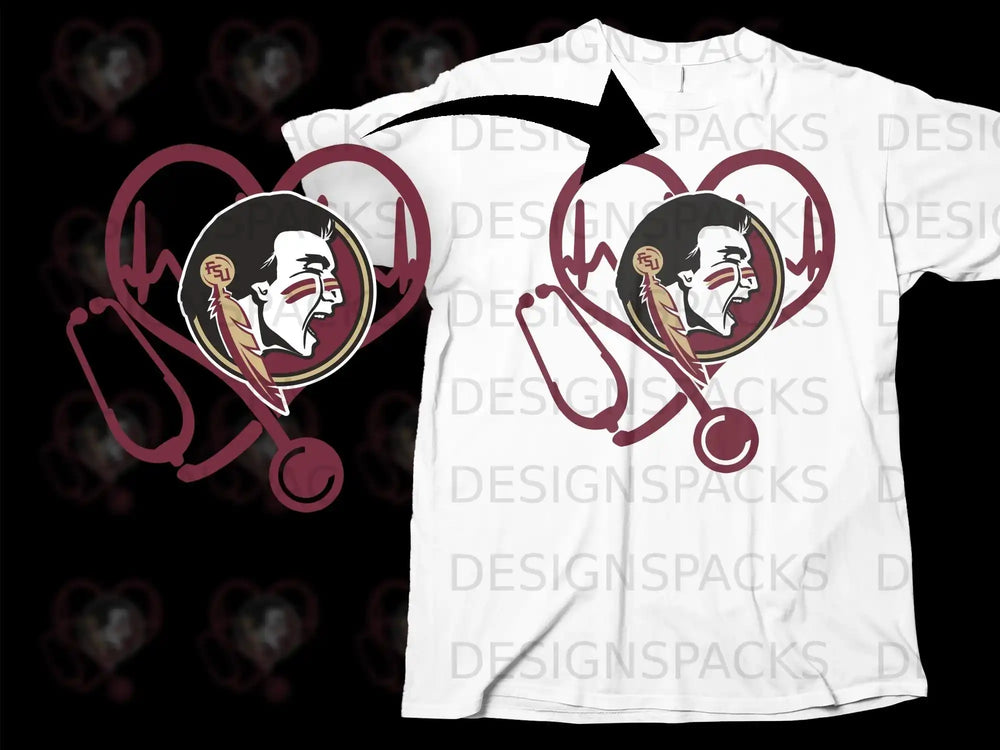 Heartbeat Stethoscope Warrior Design T-shirt