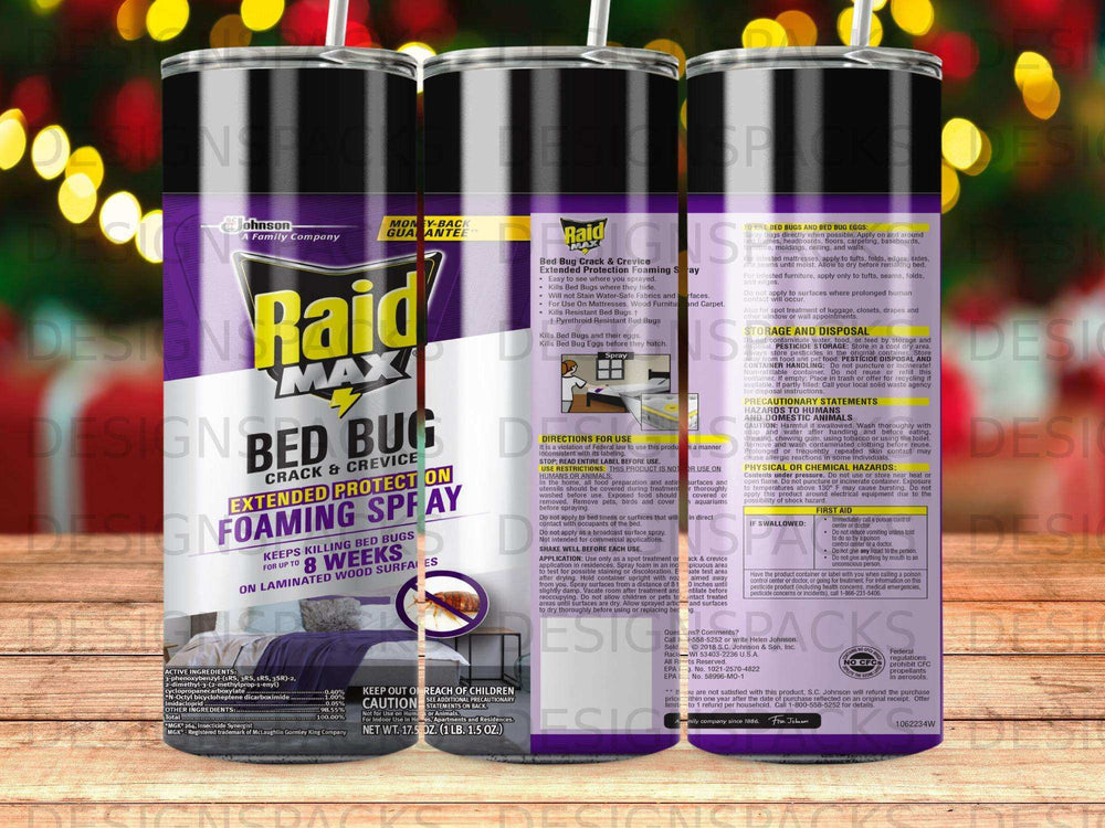 Raid Max Bed Bug Crack & Crevice Foaming Spray kills bed bugs and eggs for 8 weeks.