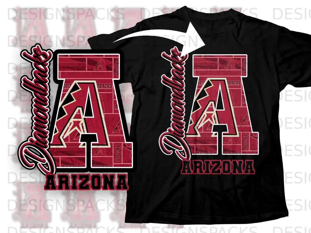 Arizona Diamondbacks A Logo Sleeve Black Shirt