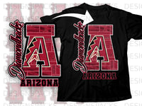 Load image into Gallery viewer, Arizona Diamondbacks A Logo Sleeve Black Shirt
