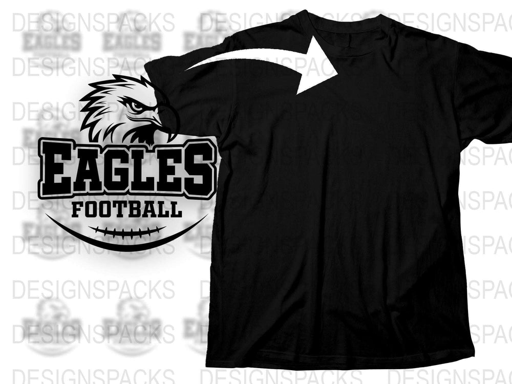 Eagles Football T-Shirt, Black Sports Tee, Casual Athletic Style, Men's Fashion, Graphic Shirt