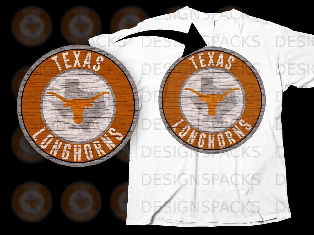 Texas Longhorns Circular Design T-Shirt