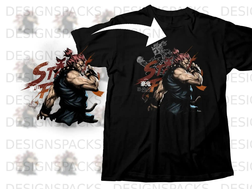 Street Fighter Akuma Graphic T-Shirt for Gamers