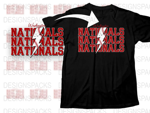 Washington Nationals T-Shirt, Distressed Logo Design, Red and White, Sports Fan Apparel, Unisex Fit Cotton Tee